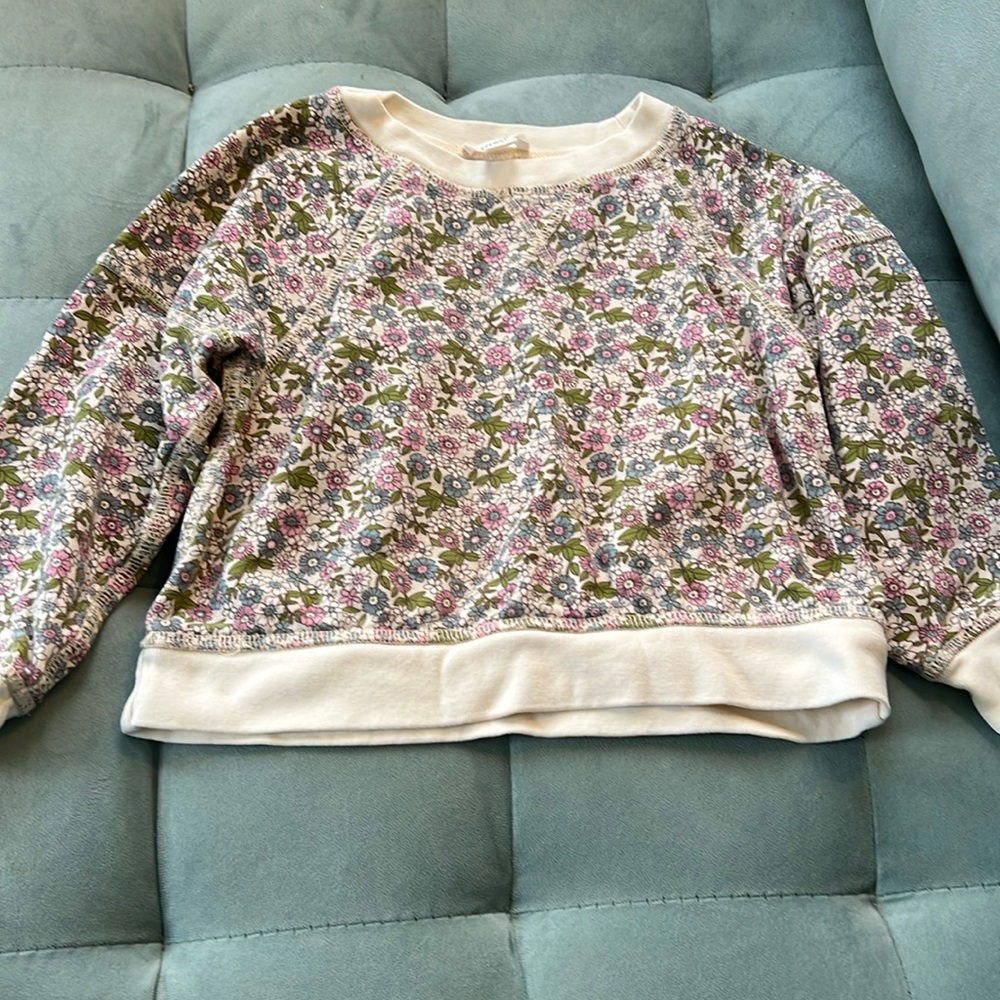 J.Crew Crewcuts Girls Floral Sweatshirt. Size XS.